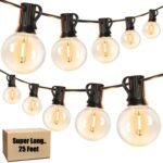 Desidiya® Outdoor String Light 25 Feet G40 Globe Ball with 25 Edison Bulbs Outdoor String Light Waterproof Patio Balcony Lighting Backyard Porch Cafe Party Diwali Lights Home Decoration