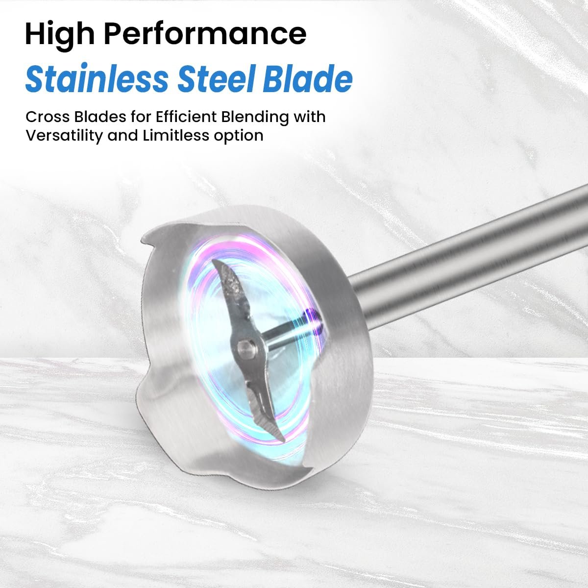 INALSA Hand Blender Mixer|1800W DC Motor|Chopping,Whisking,Frothing,Multipurpose Jar & 2Ready To Go Bottles|20 Speed Control With Turbo Speed|Stainless Steel Rod&Blades|2 Yr Warranty,1800 Blend N Go - Image 7