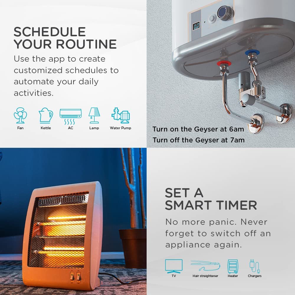 QUBO 16A Wifi + BT Smart Plug from Hero Group, Energy Monitoring, Suitable for large appliances like ACs, Geysers & Water Pumps (Voice Control with Amazon Alexa and Google Assistant) - Image 3