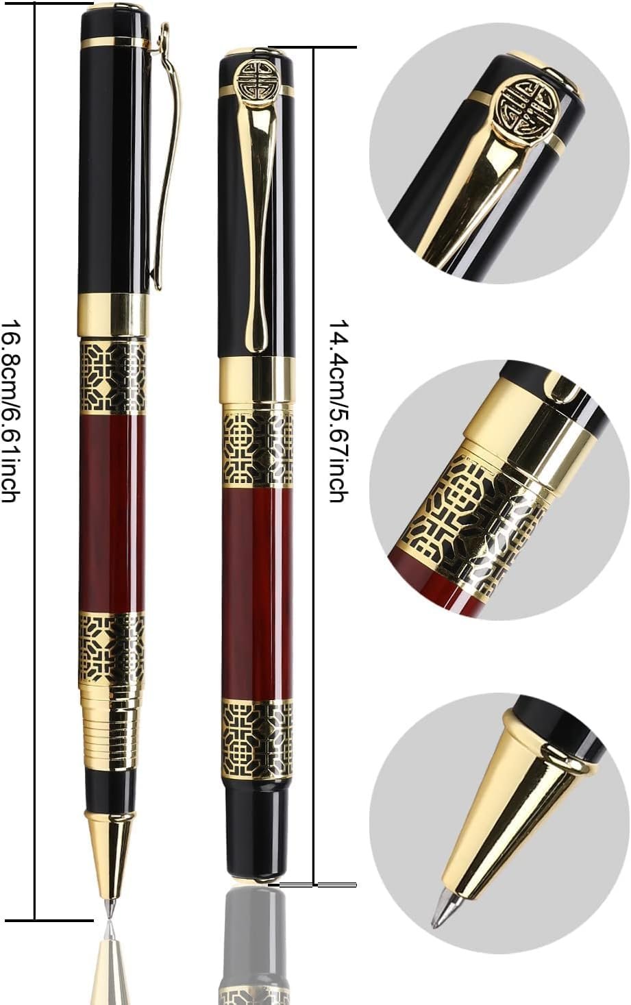 Krifa Enterprise Ballpoint Pen Black Refill,Business pens,Luxury Pen,Best Ball Gift Set for Men & Women Professional Executive,Office,Nice Pens Classy Gift Box… (Red) - Image 3