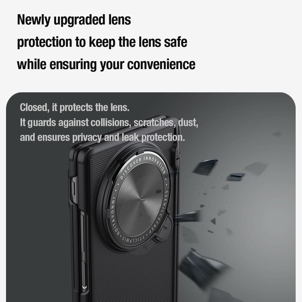 Nillkin Case for Vivo X Fold 3 Pro (8.03" Inch) Super Frosted Shield Prop Flip Style Lens Camera Protect Mobile Holder TPU + PC Wireless Charging Black Color - Image 10