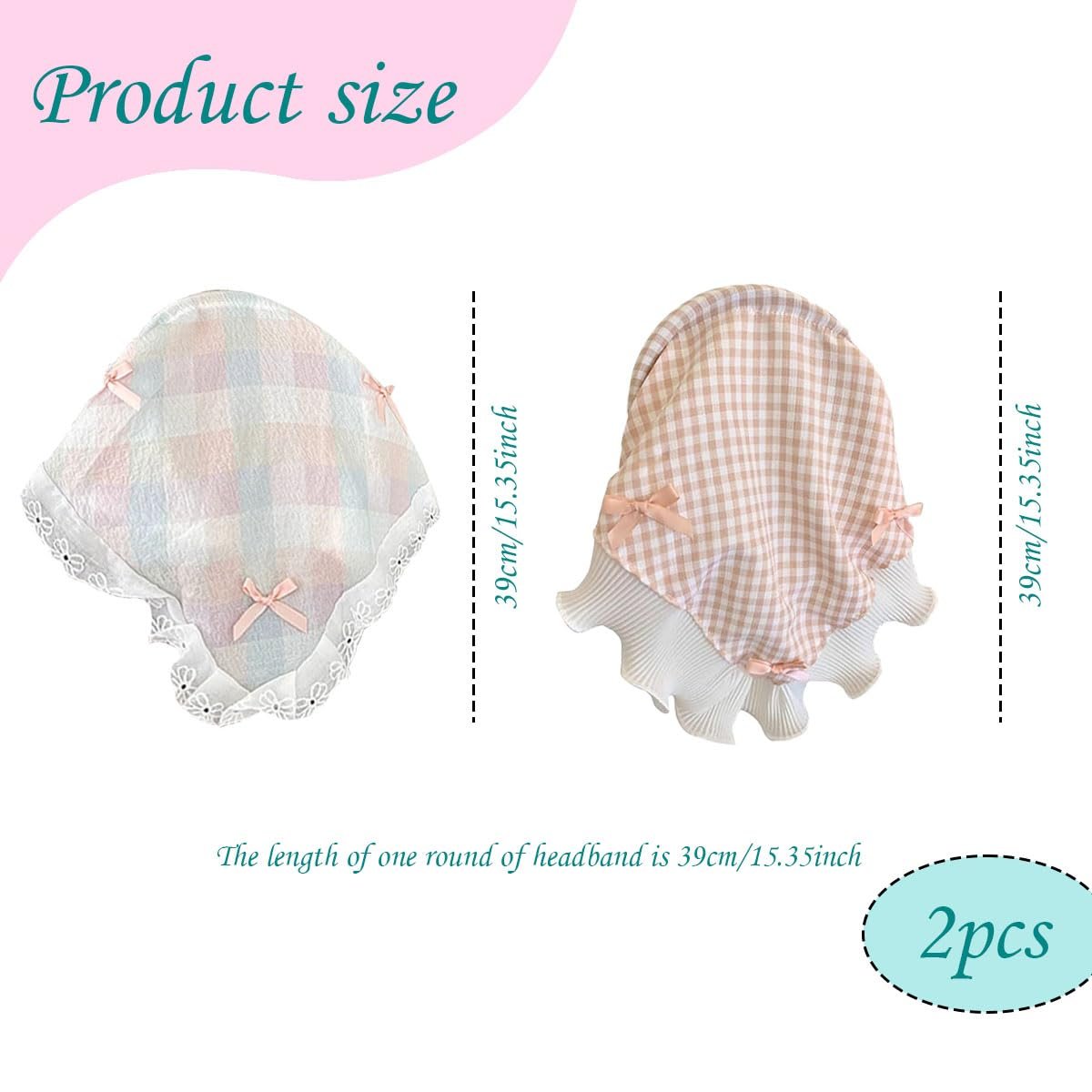 Zytiqt 2 Pcs Bandanas for Women, Set Butterfly Style Lace Headbands, Stylish Head Scarf for Women, Comfortable Hair Accessories for Everyday Wear, Music Festivals, Beach Outings, Gift for Girls - Image 2