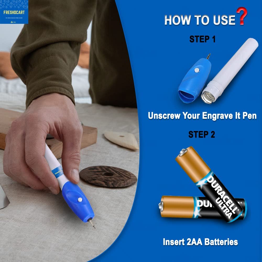 FreshDcart FDC-12A Electric Engraving Pen – Compact Engraving Machine for Metal, Glass, Jewellery, Wood &Plastic with Extra Nib – Ideal Tool for Crafting and Marking Tasks (White) - Image 6