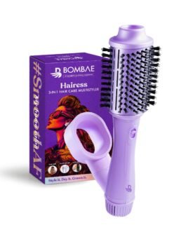 BOMBAE Hairess lonic 3-in-1 Hot Air Brush Dryer, Curl, Volumizer & Straightener | 1200W Power, Ceramic-Coated, 360° Airflow & Cool Shot for Frizz-Free Styling BOMBAE Hairess lonic 3-in-1 Hot Air Brush Dryer, Curl, Volumizer & Straightener | 1200W Power, Ceramic-Coated, 360° Airflow & Cool Shot for Frizz-Free Styling
