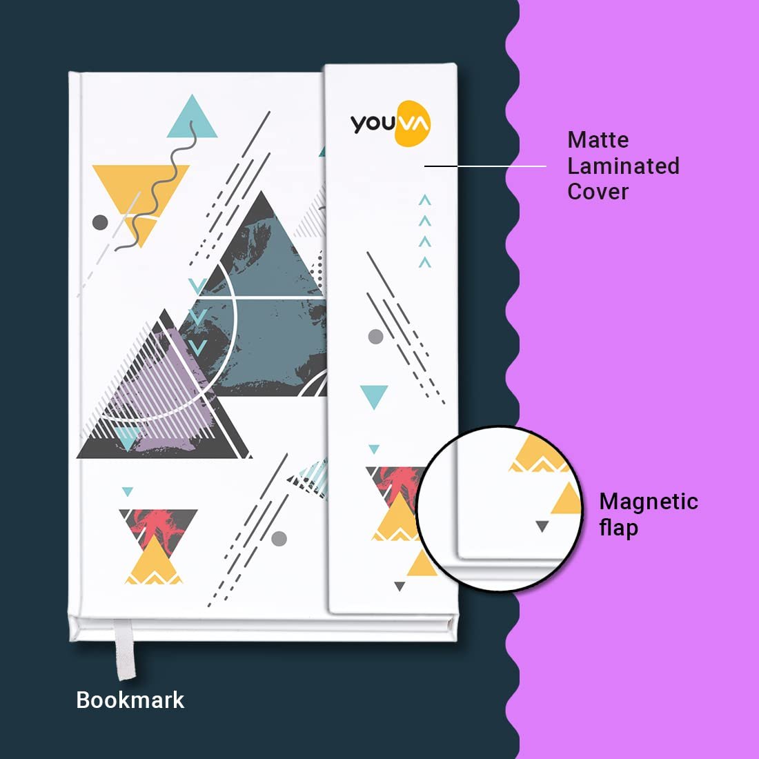 YOUVA Navneet Case Bound Magnetic My Notes | 14.8x21 cm | Single Line | 192 Pages | Pack of 1 - Image 3