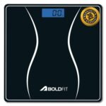 Boldfit Weight Machine for Home Digital Weighing Machine for Human Body with LCD Display Max Weight Capacity 180Kgs (Batteries Not Included) Bathroom Scale for Home, Black