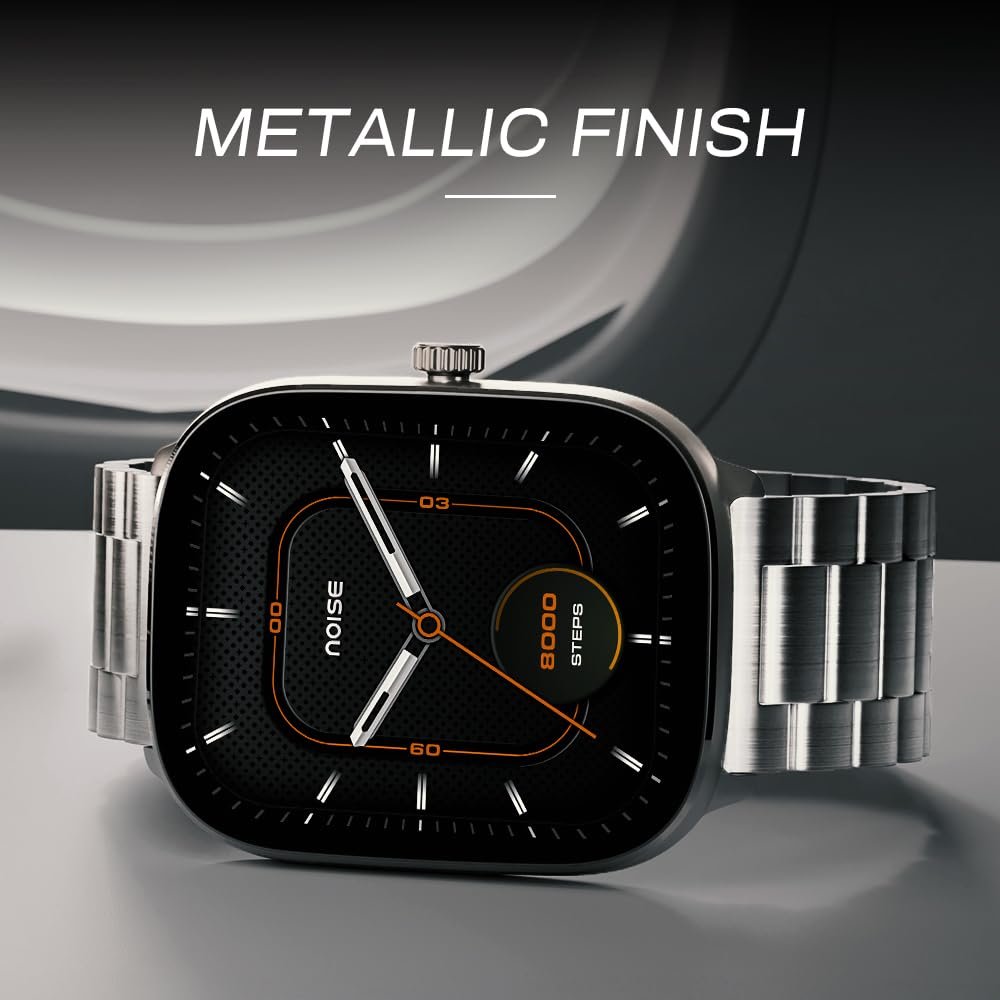 Noise New Macro Smart Watch with 2.0” HD Display,Metallic Finish BT Calling, Functional Crown, 7 Days Battery Life, Sleep Tracking, 200+ Watch Faces (Elite Black) - Image 4
