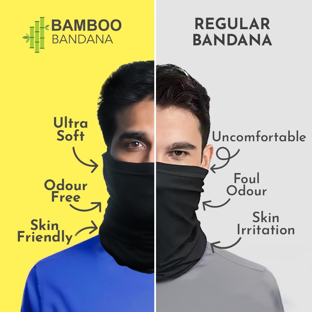 HEELIUM Bamboo Bandana for Men & Women | Super Soft | Odour-free & Breathable | Durable & Multipurpose Bandana - Image 2