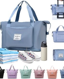 Royals hub Large Capacity Folding Travel Tote Bag, Oxford Fabric Waterproof