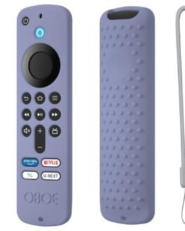 Oboe Silicone TV Remote Cover 'Compatible with' All New Fire TV Stick 4k & Fire Tv Stick HD Remote 2025 Model Protective Case with Lanyard (Lavender Grey) [Remote NOT Included]