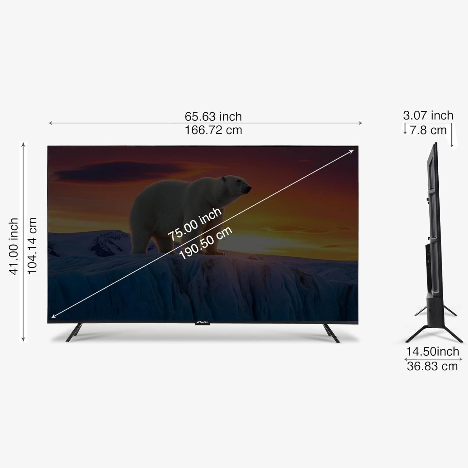 SANSUI 190 cm (75inch) 4K HDR Smart Google |HDR10+, HSR 120 Hz with Dolby Vision, Dolby Atmos & 30W Box Speaker QLED TV JSW75UG23QF (Midnight Black) - Image 12