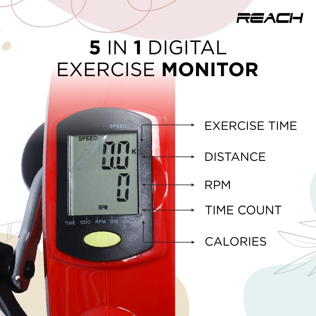 Reach Mini Bike Max Portable Cycle Bike Pedal Exerciser for Foot and Arm, Home & Gym Fitness Equipment with Adjustable Resistance & LCD Monitor - Image 3