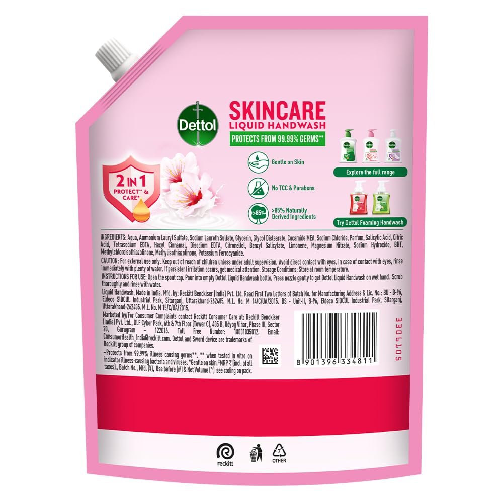 Dettol Liquid Handwash Refill – Skincare Hand Wash- 1350ml | pH Balanced | 10x Better Germ Protection - Image 2
