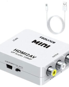 Sounce HDMI to RCA, AV, 1080P HDMI to 3RCA CVBS AV Composite Video Audio Converter Adapter Supports PAL/NTSC with USB Charge Cable for PC Laptop HDTV DVD – White Sounce HDMI to RCA, AV, 1080P HDMI to 3RCA CVBS AV Composite Video Audio Converter Adapter Supports PAL/NTSC with USB Charge Cable for PC Laptop HDTV DVD – White