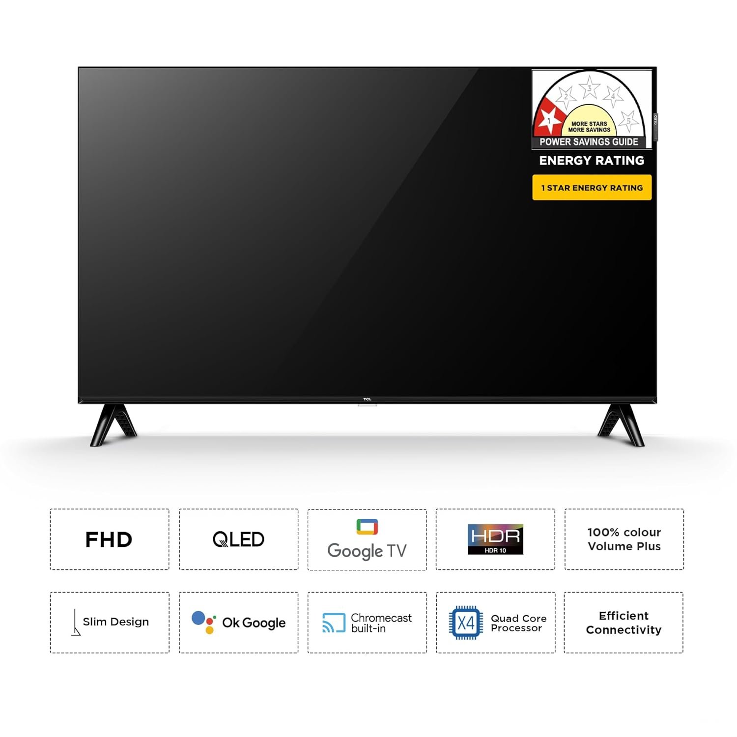 TCL 101 cms (40 inches) V5C Series Full HD Smart QLED TV Google TV 40V5C - Image 2