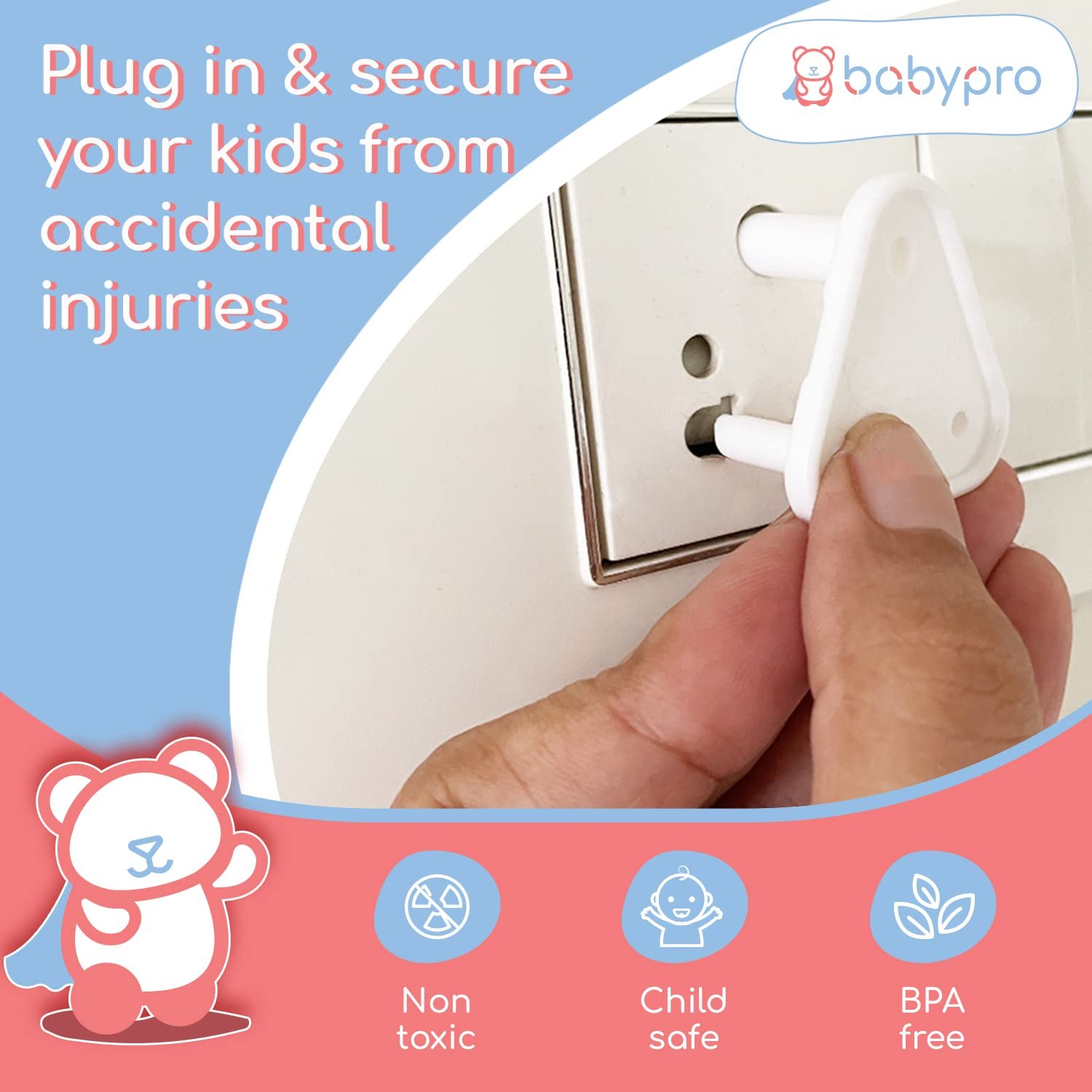 BabyPro BabyProofing Electric Socket Covers (Set of 12) for Baby Safety by Certified Professional Childproofer, Switch Board Covers (White) - Made in India - Image 3