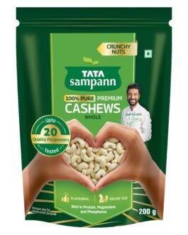 Tata Sampann Pure Cashews Whole/Kaju, 200g, Nutritious & Delicious, Premium Kaju nuts, Rich in Protein, Magnesium & Phosphorus, Deluxe Size & Crunchy Nuts Tata Sampann Pure Cashews Whole/Kaju, 200g, Nutritious & Delicious, Premium Kaju nuts, Rich in Protein, Magnesium & Phosphorus, Deluxe Size & Crunchy Nuts