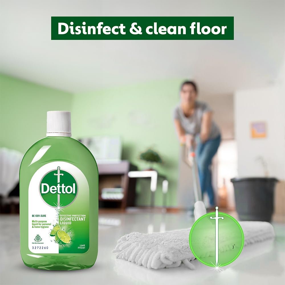 Dettol Liquid Disinfectant for Floor Cleaner, Surface Disinfection , Personal Hygiene (Lime Fresh , 1L) - Image 3