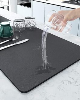 ECO METRIX Kitchen Utensil Dish Drying Mat | Quick Dry Water Absorbent mat | Placemat for Dish Drying with Non-Slip Rubber Backed | Super Draining Mat for Kitchen (1)