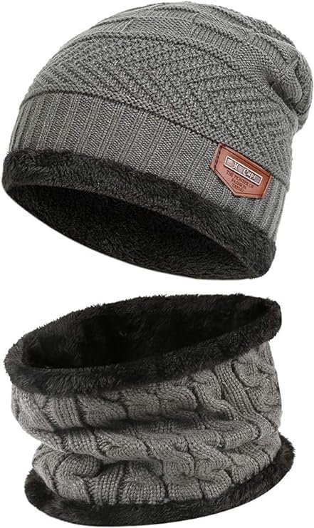 Fitness Mantra® Sports Winters Cap & Muffler for Men & Women| Beanie Cap| 1 Set| (Multicolor)