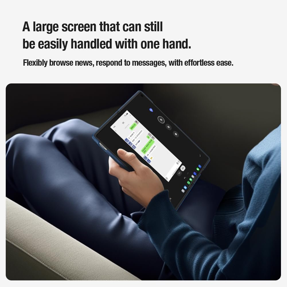 Nillkin Case for Vivo X Fold 3 Pro (8.03" Inch) Super Frosted Shield Prop Flip Style Lens Camera Protect Mobile Holder TPU + PC Wireless Charging Black Color - Image 14