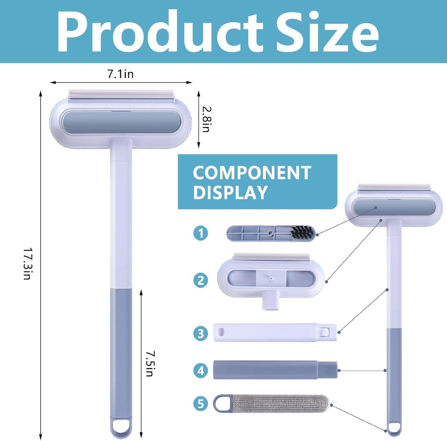 Multifunctional Screen Brush 4 in 1 Mesh Cleaning Brush with Extended Handle Window Cleaning Brush Mosquito Net Cleaner Double Sided Window Cleaner Window Mesh Cleaner - Image 4