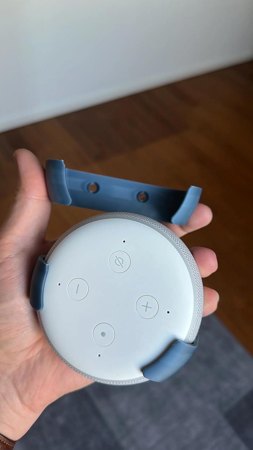 AURECIS Wall Mount for Alexa Echo Dot 3rd Gen, Bracket Stand Holder for Smart Speaker, Hide Messy Wires, for Kitchen, Bedroom & Bathroom (3D Printed) (Speaker not Included) (Grey) - Image 5