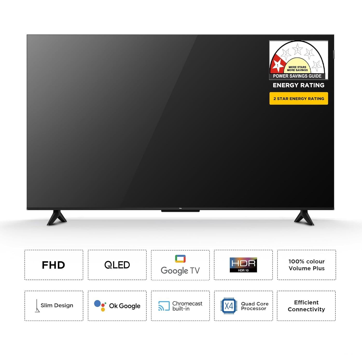 TCL 126 cm (50 inches) Metallic Bezel-Less, FHD Smart QLED Google TV 50S5K - Image 3