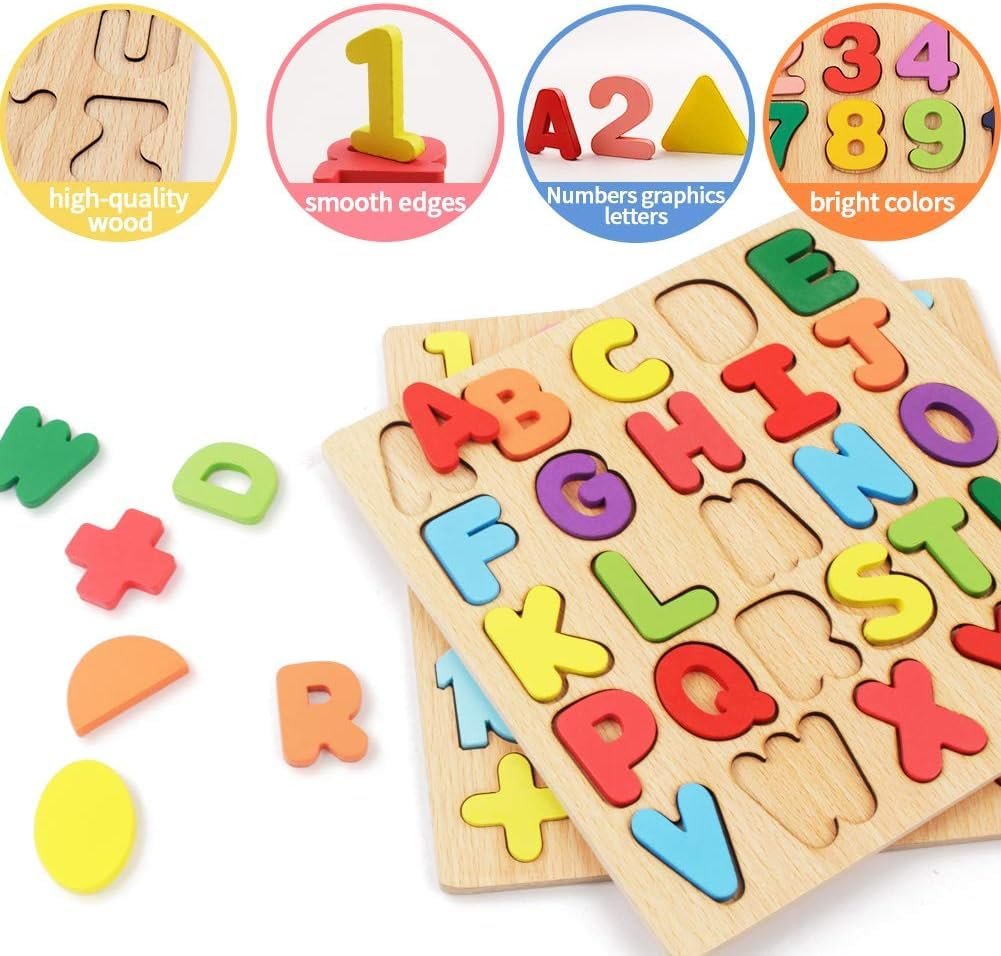 Niwlix Wooden Learning Educational Board for Kids, Puzzle Toys for 2+ Years Old Boys & Girls Educational Toys for Toddlers & Preschoolers, ABCD for Kids(Alphabets, Numbers & Shapes) - Image 3