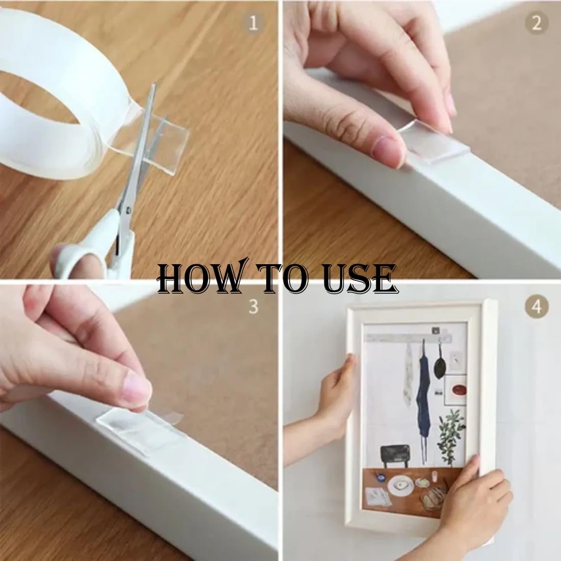 HIRU Nano Double Sided Tape, Multipurpose Super Sticky Gel Grip Mounting Tape, Washable, Reusable, No Residue, for Home & Office (Pack of 1) - Image 3