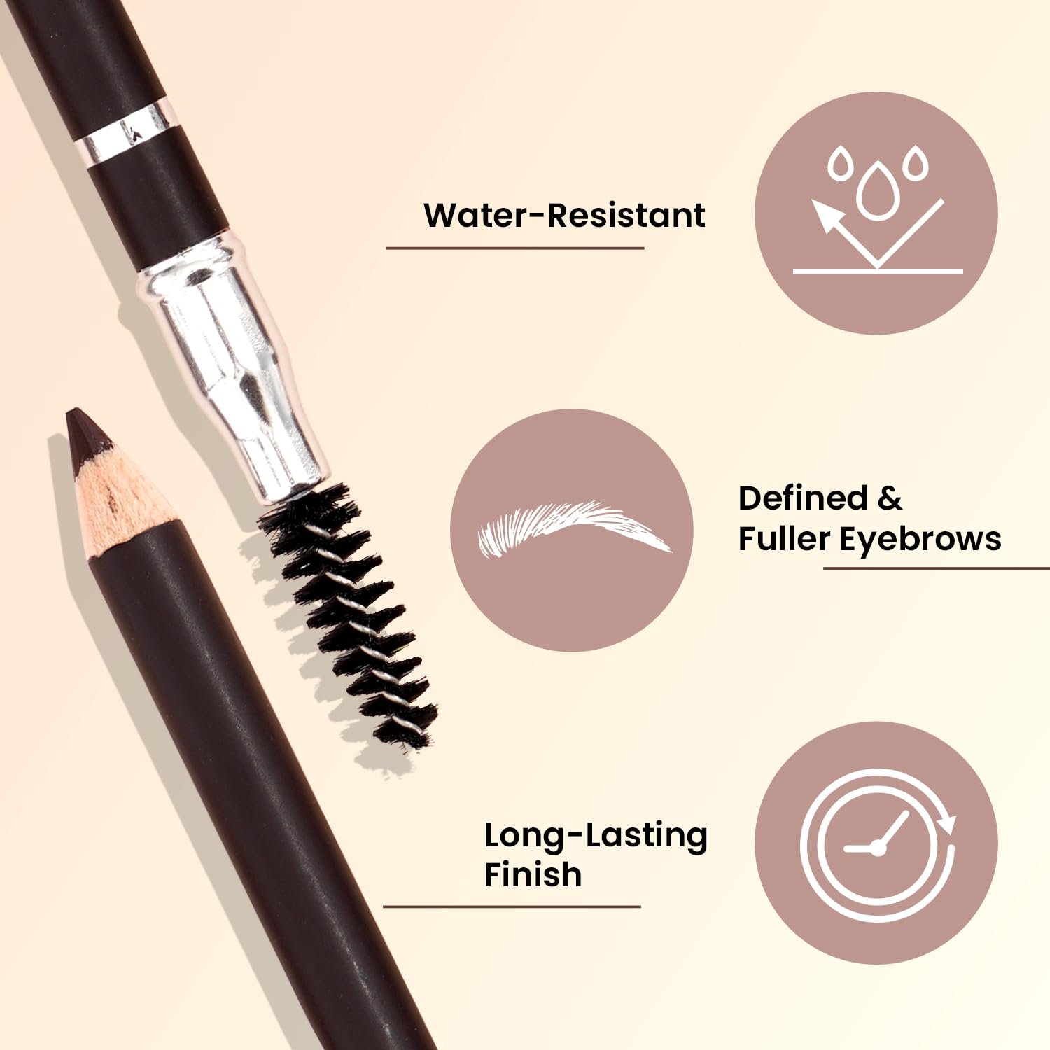 Swiss Beauty Eyebrow Definer Pencil With Spoolie | Smudge Proof, Waterproof And Pigmented Eyebrow Pencil |Shade - Deep Brown, 1.5Gm | - Image 3