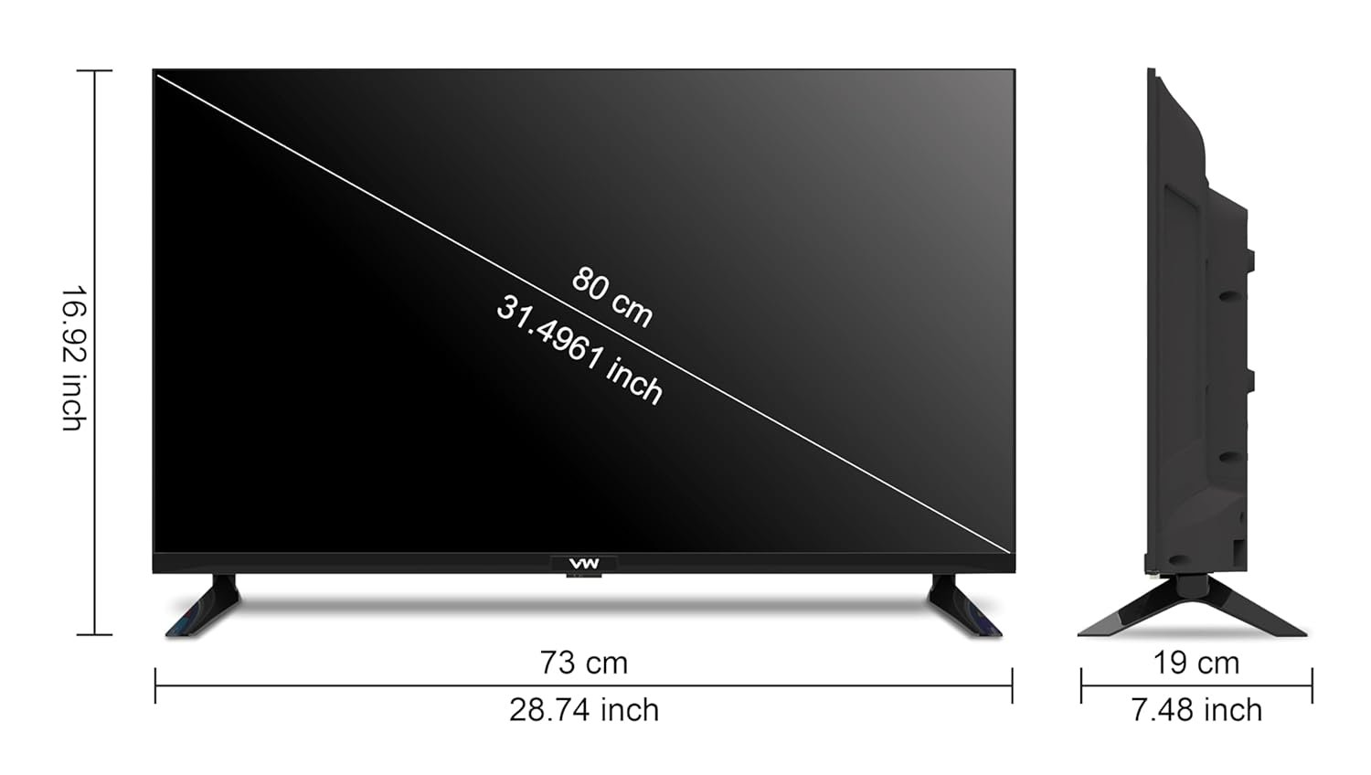 VW 80 cm (32 inches) Frameless Series HD Ready Android Smart LED TV VW32S (Black) - Image 5