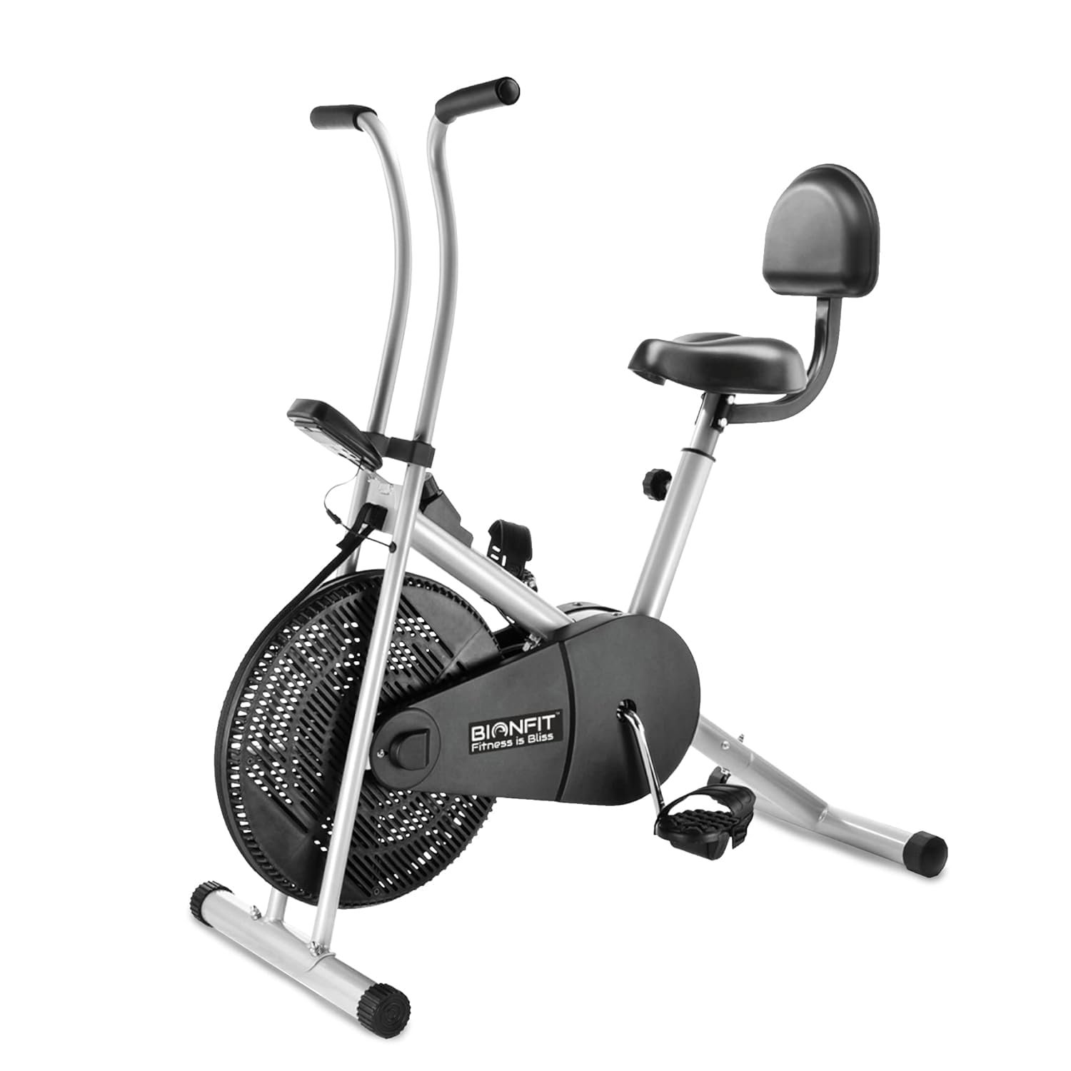 BIONFIT Exercise Cycle for Home Gym Fitness | Fixed Handle Air Bike for Women, Cardio Exercise with Back Support Seat, Max Weight: 120 Kg | For Free Installation, Contact Bionfit Customer Care - Image 3