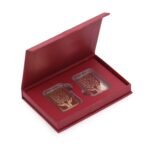 CHOTTEY LAL AND SONS 999 Purity Gold & Rose Gold Finish Leaf In Hand Silver Coin with Unique Packaging for Diwali,Wedding & Festivals