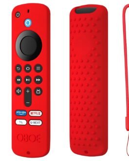 Oboe Silicone TV Remote Cover 'Compatible with' All New Fire TV Stick 4k & Fire Tv Stick HD Remote 2025 Model Protective Case with Lanyard (Red) [Remote NOT Included]