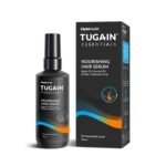 Tugain Essentials Nourishing Hair Serum 100ml | Argan Oil, Almond Oil, Keratin & Hyaluronic acid | For Shine & smooth hair | Reduces frizz & hair breakage | Non Sticky Hair Serum | For all hair types