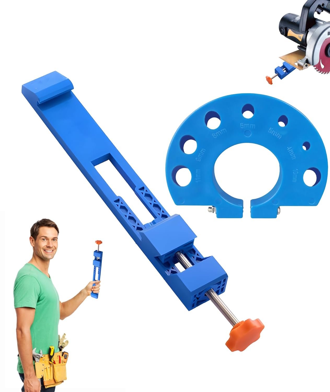 2Pcs Wood Working Tools, Clamp Circular Saw Guide, Adjustable Cutting Machine Base for Precision Woodworking and DIY Projects - Image 8