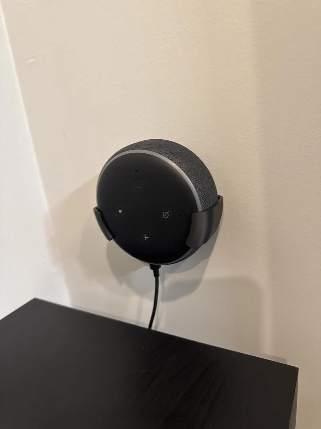 AURECIS Wall Mount for Alexa Echo Dot 3rd Gen, Bracket Stand Holder for Smart Speaker, Hide Messy Wires, for Kitchen, Bedroom & Bathroom (3D Printed) (Speaker not Included) (Grey) - Image 4