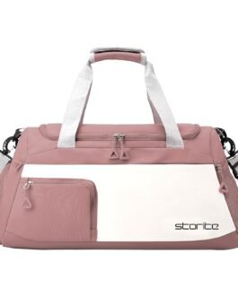 Storite Nylon 50 cms Imported Travel Duffle Bag Multi- Pocket Sports Shoulder Bag for Women with Wet Pocket & Shoe Compartment Weekender Overnight Travel Luggage Bag (Deep Pink – 50 x 25 x 27 Cm)