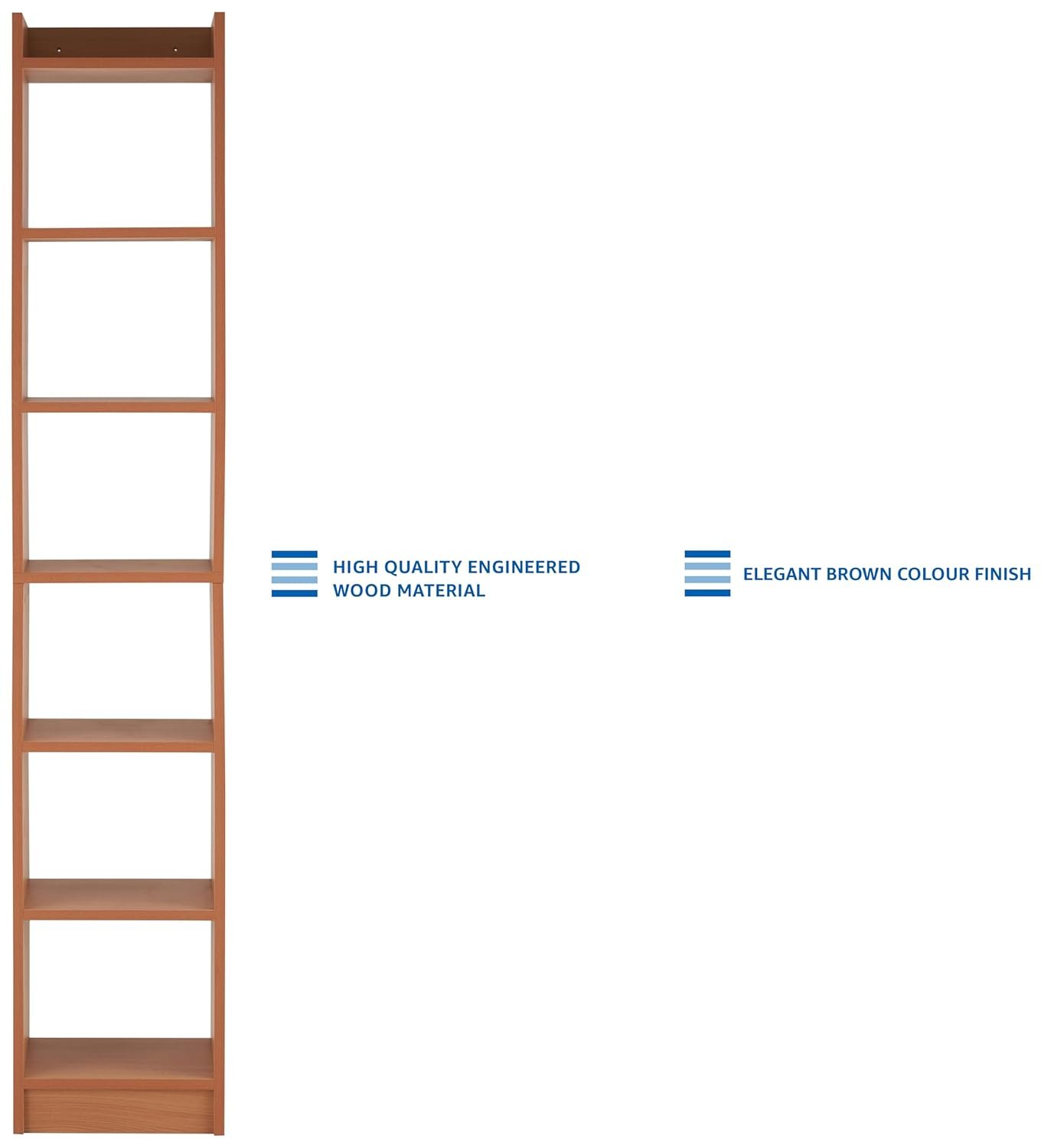 Amazon Brand - Solimo 6 Layer Engineered Wood Bookshelf | Multipurpose Home Decor Storage Rack | Showcase Organizer for Living Room, Kitchen, Bedroom, Office |Brown - Image 3