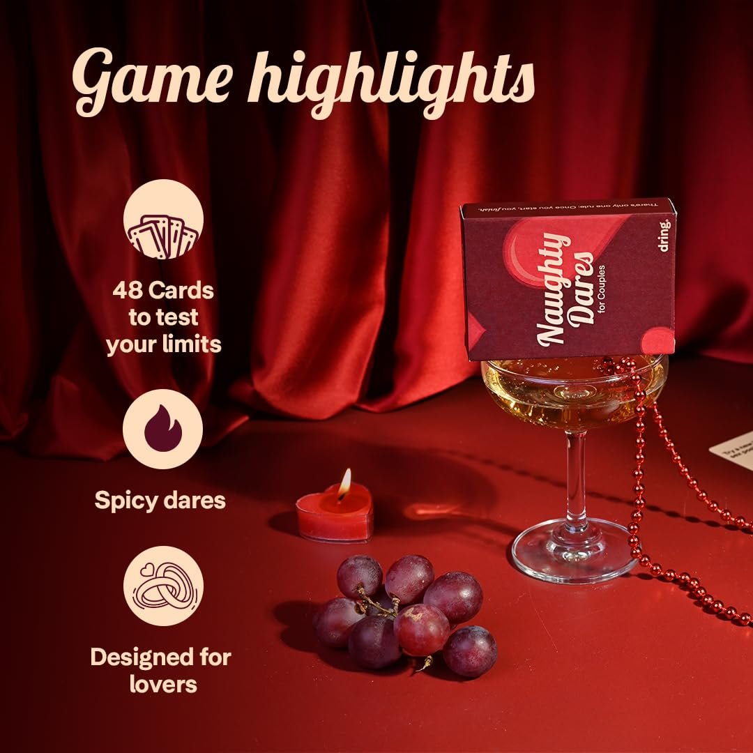 Dring Naughty Dares for Couples | 48 Cards, Adult, Exciting Categories | Dare Based Action Couple Card Game | Date Night, Anniversary Gift, Romantic Gift - Image 7