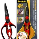 3M Scotch Titanium Kitchen Scissors | Anti-microbial, rust-free and detachable blades | Cuts through meat, soft bones | Nut-cracker | Scaling fish