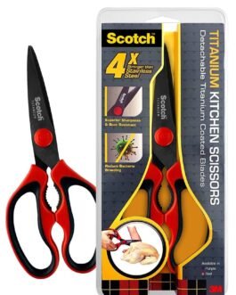 3M Scotch Titanium Kitchen Scissors | Anti-microbial, rust-free and detachable blades | Cuts through meat, soft bones | Nut-cracker | Scaling fish 3M Scotch Titanium Kitchen Scissors | Anti-microbial, rust-free and detachable blades | Cuts through meat, soft bones | Nut-cracker | Scaling fish