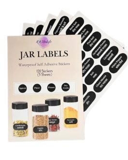 R H LIFESTYLE Kitchen Stickers Book Pre-Printed Containers Waterproof Masala Jar Label Maker Stickers 5 Sheets Spices Spice Organizer for Kitchen R H LIFESTYLE Kitchen Stickers Book Pre-Printed Containers Waterproof Masala Jar Label Maker Stickers 5 Sheets Spices Spice Organizer for Kitchen