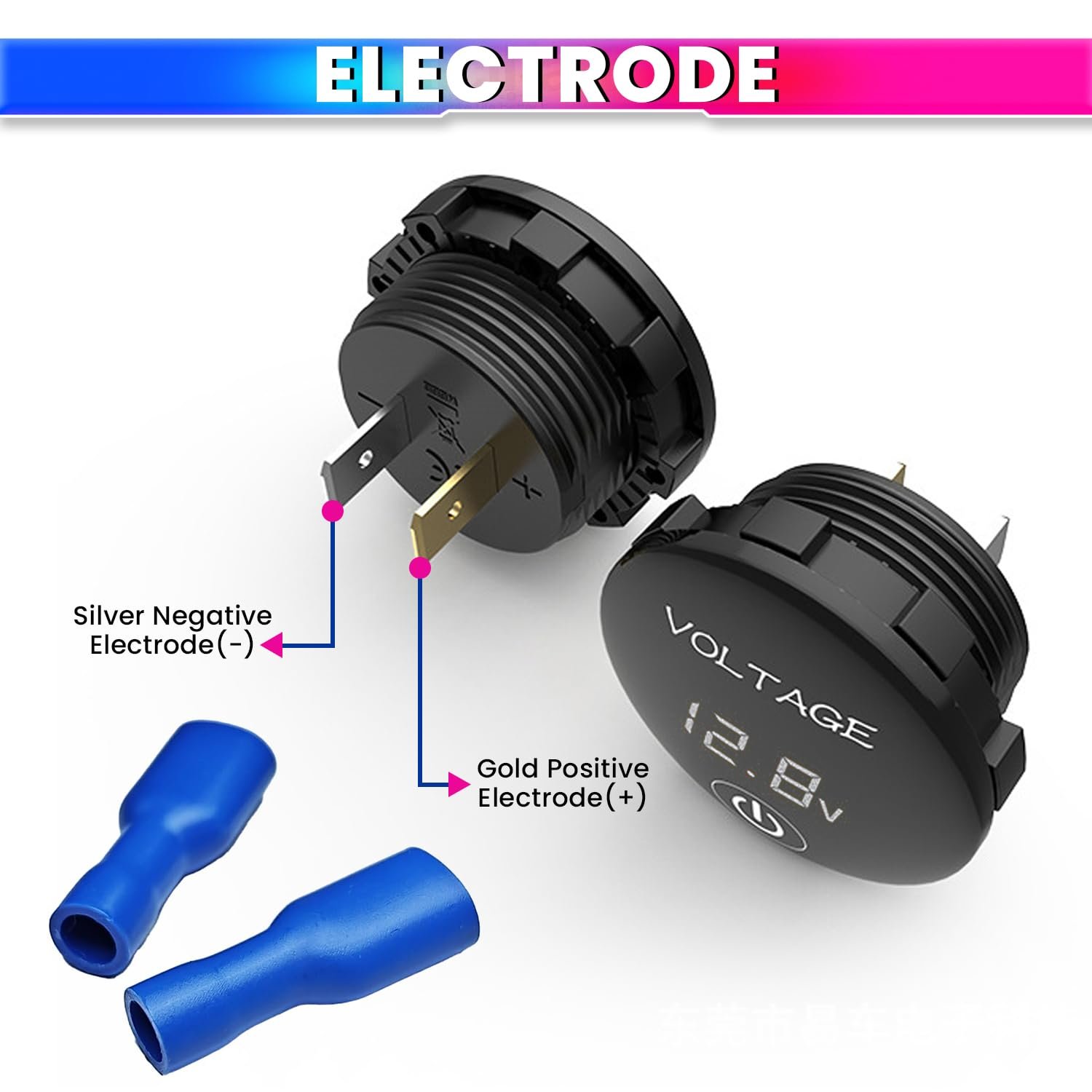 amiciSmart DC 5V-48V Battery Capacity Indicator Digital Voltmeter For Car, Motorcycle & caravans With On/Off Touch Switch For Lead Acid Battery, Black - Image 3