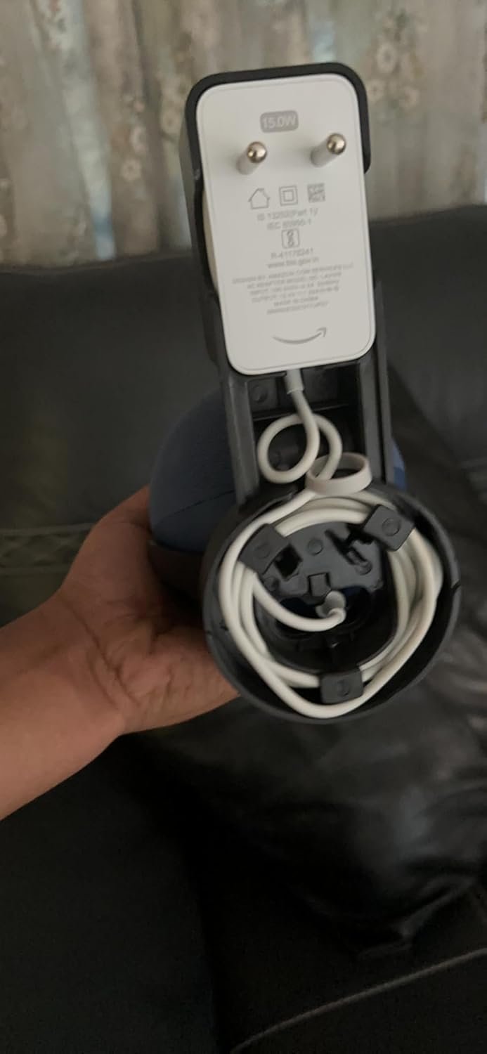 Saifsmart Outlet Wall Mount Hanger Holder Stand Accessories Case Built-in Plug Cable Management for Echo Dot 4th Gen/Echo Dot 5th Gen Smart Speaker (Black) - Image 9