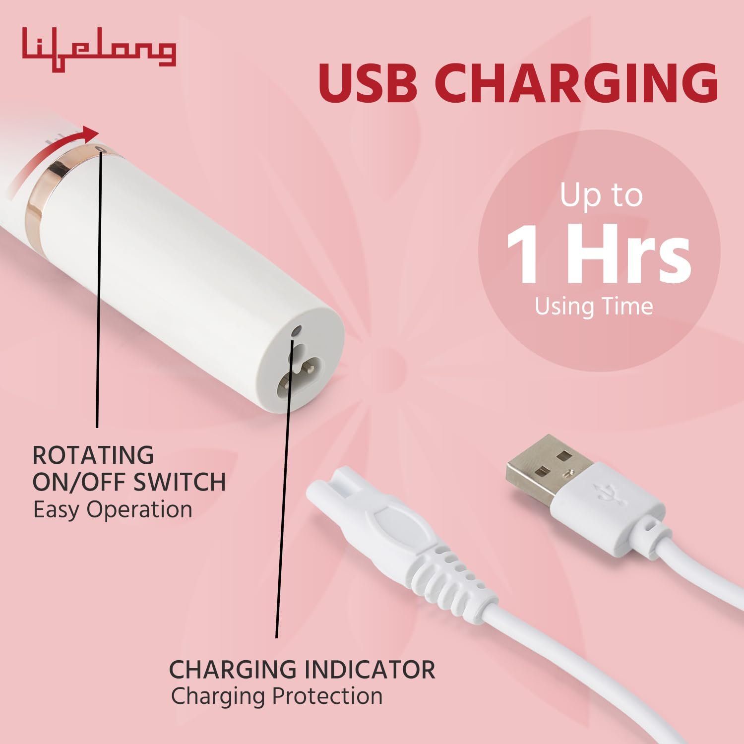 Lifelong LLPCW30 Rechargeable Eyebrow, Underarms And Bikini Trimmer (White) - 1 Hour Runtime (1Year Warranty) - Image 5