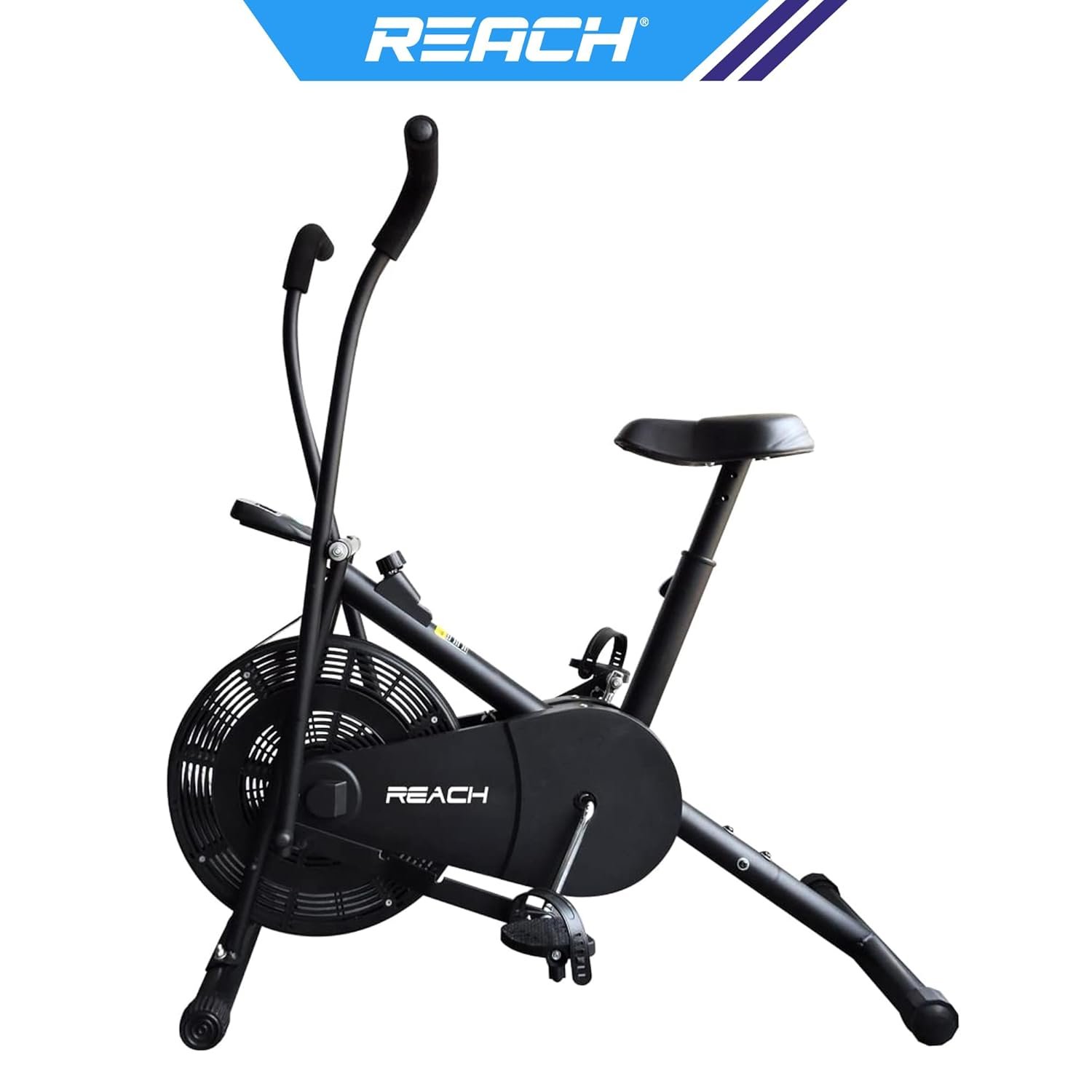 Reach AB 110 Upright Air Bike with Moving/Stationary Handle | Adjustable Resistance with Cushioned Seat | Max User Weight 110 Kg | Exercise Fitness Cycle | Cardio Equipment Machine | Home Gym Workout - Image 7