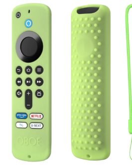 Oboe Silicone TV Remote Cover 'Compatible with' All New Fire TV Stick 4k & Fire Tv Stick HD Remote 2025 Model Protective Case with Lanyard (Glow in Dark Green) [Remote NOT Included]