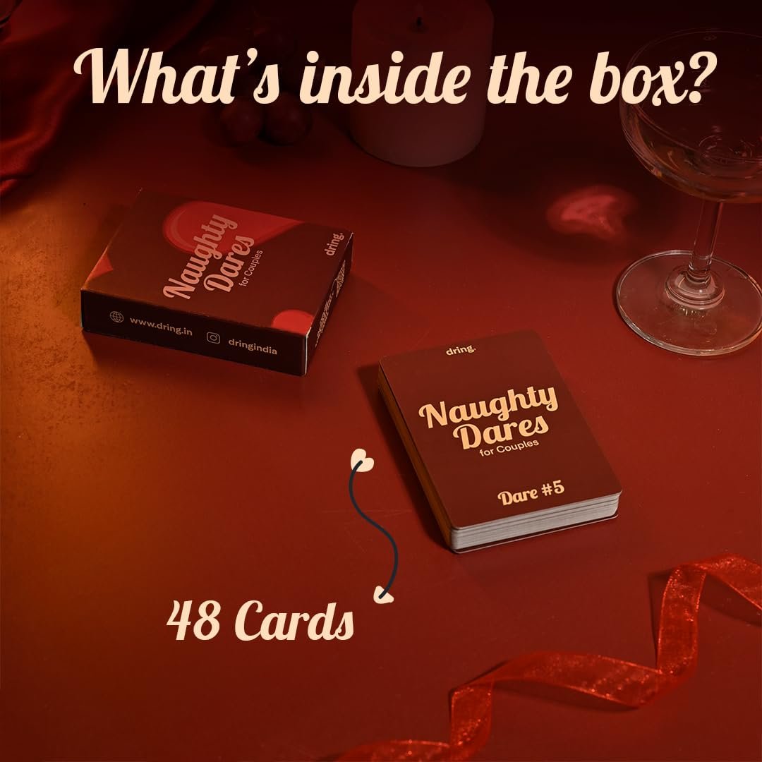 Dring Naughty Dares for Couples | 48 Cards, Adult, Exciting Categories | Dare Based Action Couple Card Game | Date Night, Anniversary Gift, Romantic Gift - Image 2